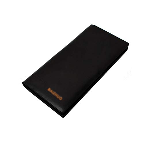 WEIFAN Men's Long Wallet Leather Wallet Business banknote Holder Card Holder Card Holder Multi-Card Wallet Coin Purse (Black) Cover