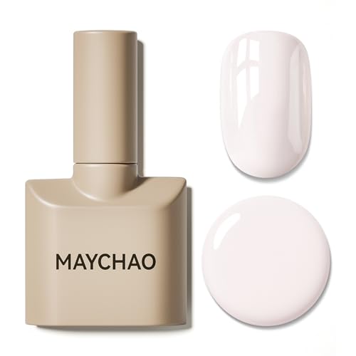 MAYCHAO 15ML White Wedding Gel Nail Polish 1Pc Creamy Gel Polish Soak...