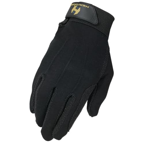 Heritage Performance Gloves, Cotton Grip Glove, Size 9/10, Black