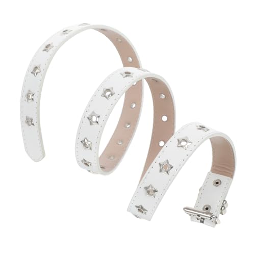 Punk Waist Belt Adjustable Hollow Star Design for Women Durable Pu Material with Buckle Grunge Outfits and Halloween Costumes