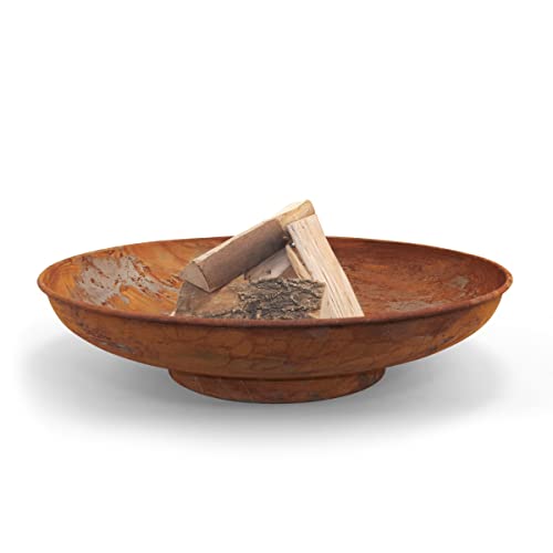 HEAT Outdoor Living Bol de 90 cm de óxido - Braseros para el jardín - Chimenea exterior & Tonne - Cuenco de acero lacado - Cesto de fuego para el jardín - 90 x 90 x 19 cm Cover