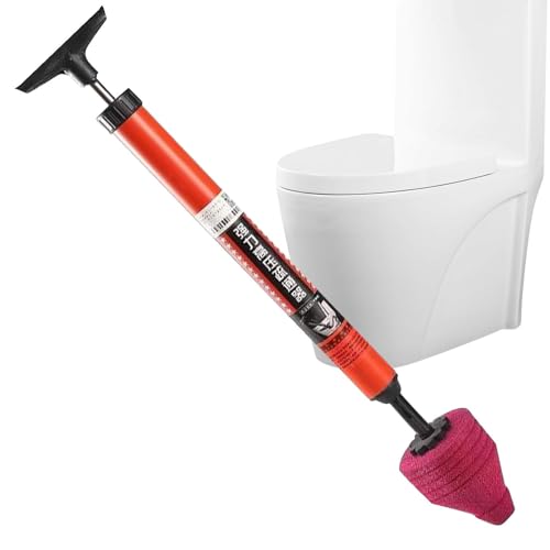 Sblocco WC ad alta pressione – Pistone per tubo WC, dispositivo di sblocco WC in PVC | Strumento di sblocco WC con manico ergonomico, pistone pneumatico per tubi intasati