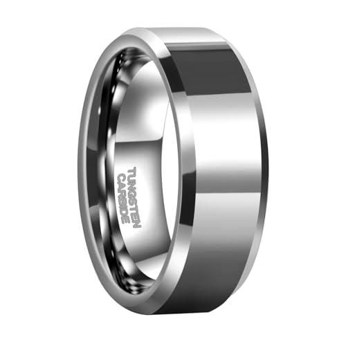 Bague fiançailles tungstène 8MM le jonc masculin du quotidien