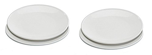 Nordic Ware Microwave Everyday Dinner Plates, Set of 4, white, 10 Inch
