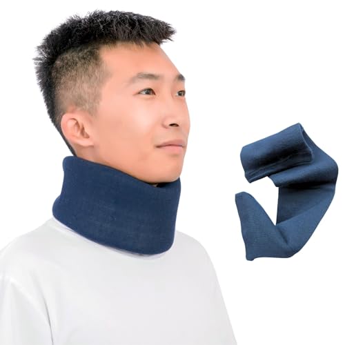 Image of Neck Braces for Neck Pain and Support High-Density Comfort Cervical Collar for Vertebrae Stable and Aligned, Relieve Injury Spine Pressure - Neck Brace for Women & Men Sleeping, Working, Posture (Nevy Blue, Large)