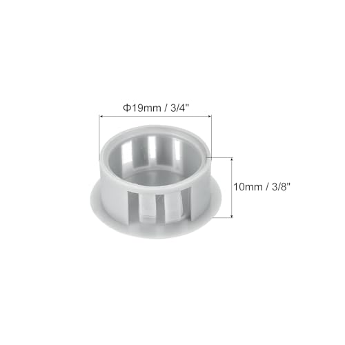 Image of MECCANIXITY 64PCS 19mm(3 /4 inch) Light Gray Plastic Hole Plugs, Flush Type Panel Hole Plugs Insert End Caps for Locking Hole Tubes Furniture Cabinet