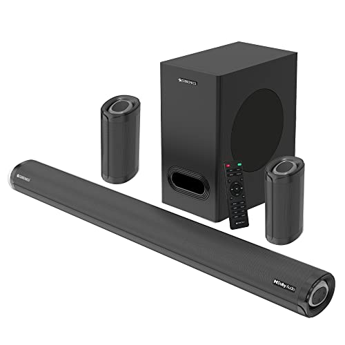 ZEBRONICS Zeb-Juke BAR 9500WS PRO Dolby 5.1 soundbar with Wireless Satellites, Dolby Audio, 525 Watts Output Power, 16.5cm subwoofer, HDMI ARC, Optical, BT v5.0, LED Display, Wall Mount and AUX,Black view 1