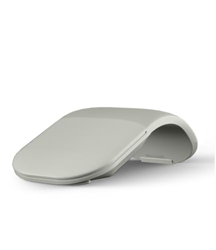 Arc Touch Mouse Compatible with Microsoft Surface FHD-00001 Foldable Portable Mouse Silent Folding Arc for Computer/Mac/OS/Notebook (Grey)