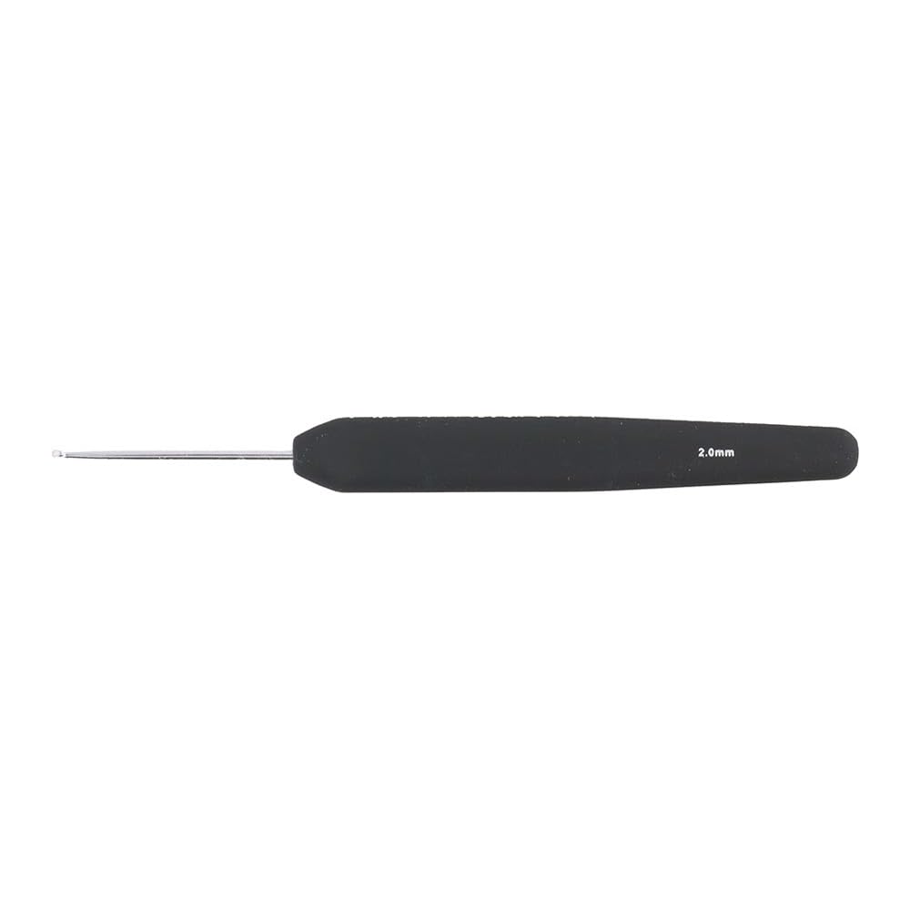 Steel Crochet Hook 2.00mm Soft Grip, Black