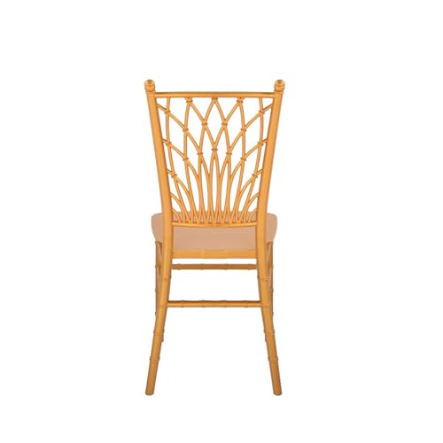 Image of Nilkamal Glam Plastic Chair | Set of 2 | Royal Look with Balanced Posture Support | for Living Room, Dining Room, Garden, Cafes, Balconies, Weddings & Events | Shimmer Gold