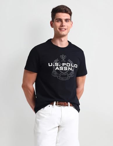 Image of U.S. Polo ASSN. Brand Printed Cotton T-Shirts for Men - Half Sleeves Mens Casual T Shirts
