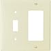 Eaton 2153A Standard Size 2-Gang Thermoset Toggle and Decorator Combo Wall Plate with Box, Almond Finish
