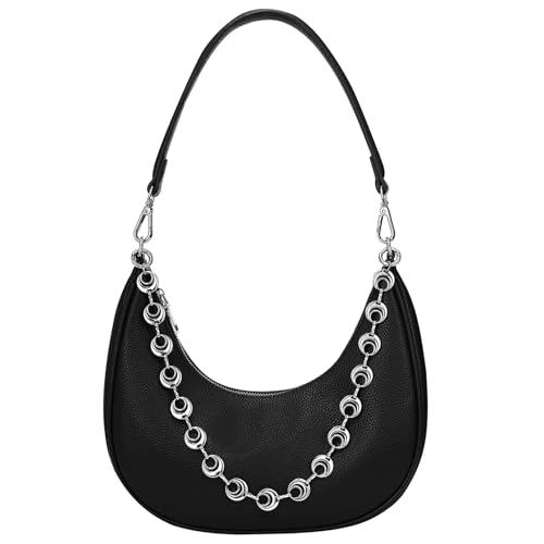 CHUNLI Small Shoulder Bag for Women, PU Leather Crescent Hobo