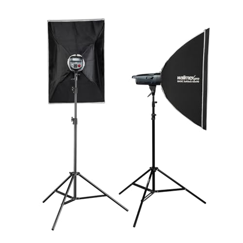 Walimex pro Emerger 400 Set Double - leistungsstarke Studio Blitzleuchte mit 2,4 GHz Empfänger, 400 Ws, kurzer Wiederaufladezeit, LED-Einstelllicht, 16...