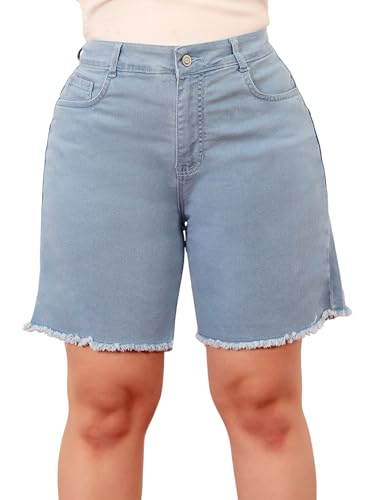 Image of Miss Chase A+ Women's Regular High Rise Mild Distress Regular Denim Skorts