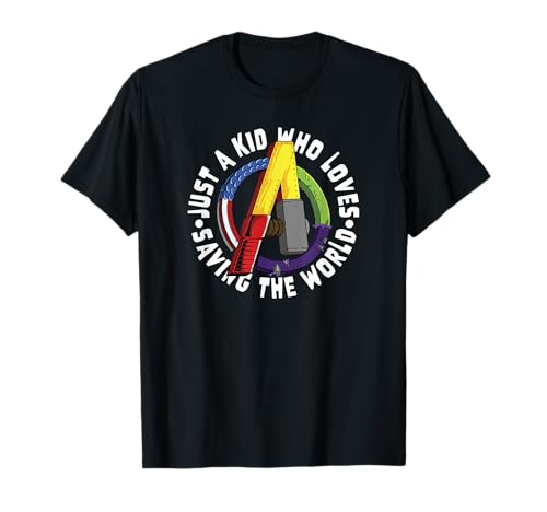 T-shirt Avengers Marvel noir en coton col rond pour enfant fan de super-héros