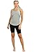 icyzone Yoga Tops Workouts Clothes Activewear Built in Bra Tank Tops for Women (M, Grey Melange)