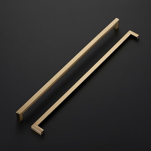 Image of Ravinte 30 Pack Champagne Bronze Cabinet Handles 18 Inch Hole Center Stainless Steel Kitchen Square Cabinet Pulls for Dresser Drawer Cupboard Handles with Screwdriver