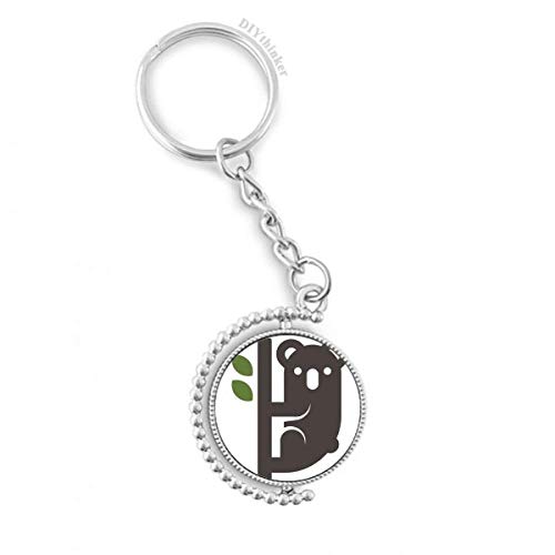 Porte-clé Silhouette Australie Koala anneau keyholder rotatif 1,2 x 3,5 pouces