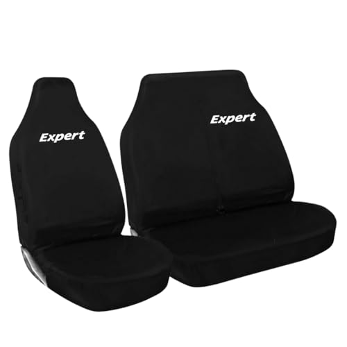 Tee AutoCare Fits Peugeot Expert Heavy Duty Black Van Seat Covers (2+1 Front Set) Waterproof Universal Fit Durable Easy Clean Protection (White)