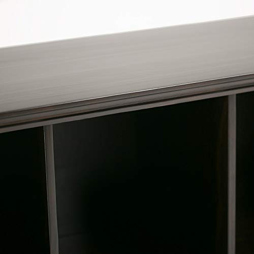 Simplihome Amherst Solid Wood 57 Inch Wide Transitional 8 Cube Bookcase Storage Sofa Table In Hickory Brown With Storage, 8 Shelves, For The Living Room, Entryway And Bedroom #TOP3