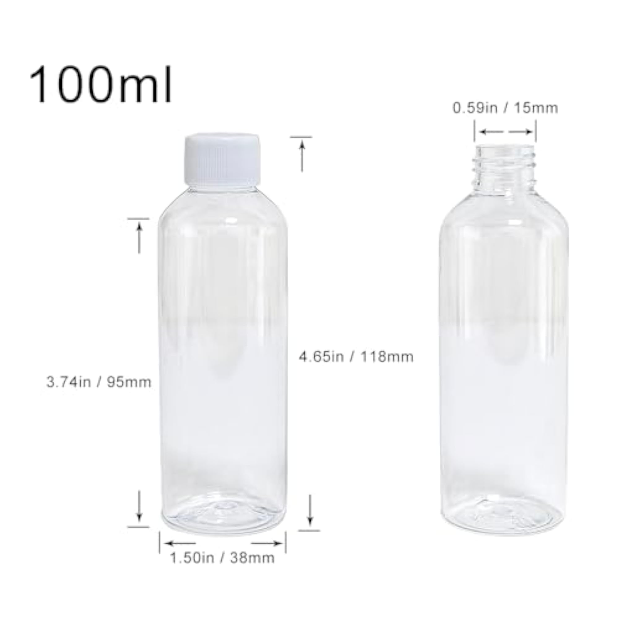 100ml Mini Plastic Bottles Travel Kit, 20pcs