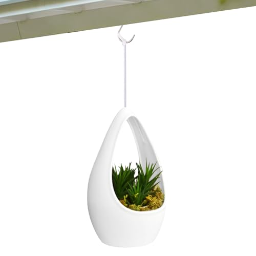 Generico Vaso Appeso | Fioriera Decorativa a Goccia | Vasi per Piante da Esterno - per Balcone, Patio, Terrazza, Cucina, Soggiorno e Soffitto