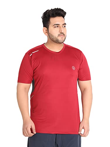 Image of CHKOKKO Men's Polyester Regular Fit Solid Sports T-Shirt