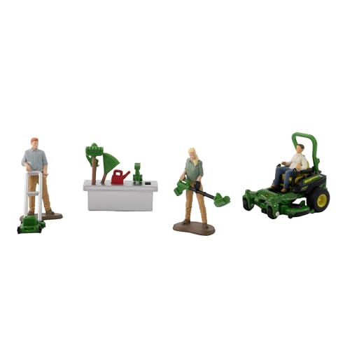 Britains John Deere Garten-Spielset, Bauernhof-Spielzeug mit Traktor und Zubehör, Detailgetreue Miniaturen, Robuste Konstruktion, Ideal für Kinder und Sammler, Für das Spielen im Freien