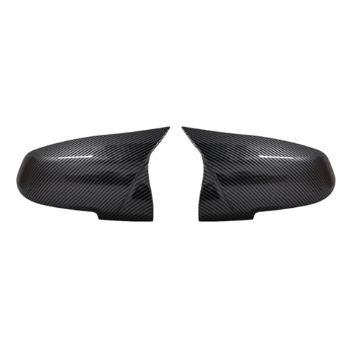 サイドバックミラーカバーキャップ 1組 と互換性がある BMW 1 2 3 4シリーズ F20 F30 F31 F32 F34 F36 E84 2014-2019 ABS グロスブラック(Carbon fiber pattern)