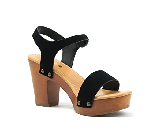 Image of Soda CHIVAS ~ Women's Bold Buckles Studded Wedge Sandal
