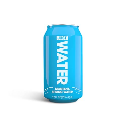 JUST Water Spring Water 24 Pack - Natural Still Water in Aluminum Cans 12 fl oz - Eco-Friendly Packaging - Sustainable Source - 8.0 pH Alkaline - No Calories