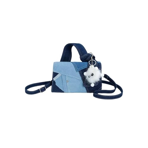 Eiyye Denim Patchwork Bag Jean Purse Shoulder Purse Denim Crossbody Bags for Women
