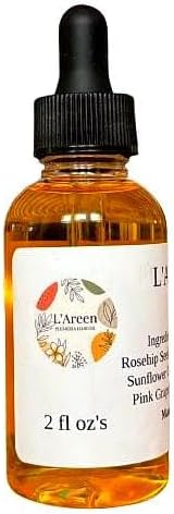 L'Areen Plumeria Hair Oil with Rosehip Seed, Sunflower, and Pink Grapefruit, Natural Hair oil for Dry Damaged Hair, Scalp Care and Split Ends Repair, 2 fl oz