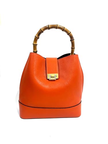 Sac à main en cuir véritable avec anse bambou pour sublimer vos tenues urbaines
