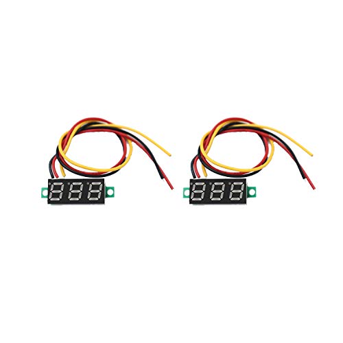 Image of Electronic Spices Pack of 2 0.28inch 0-100V Three Wire DC Voltmeter