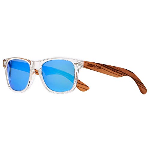 Wood Sunglasses Polarized for Men Women Uv Protection Wooden Bamboo Frame Mirror Sun