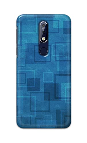 Image of Printed Hard Back Cover Case for Nokia 7.1 Back Cover (Plain Azure Blue) -1302