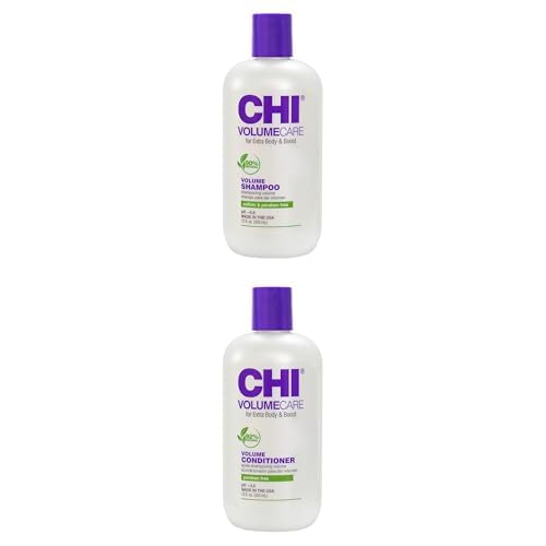 Bundle of CHI VolumeCare Volumizing Shampoo, Increases Volume on Thin, Fine, or Flat Hair, 12 Oz + CHI VolumeCare Volumizing Conditioner, 12 Oz