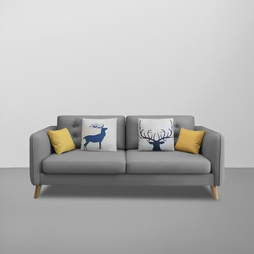 Image of Casaliving Duckby 3 Seater Sofa Set for Living Room (Dark Grey Colour) Premium Fabric Sofa