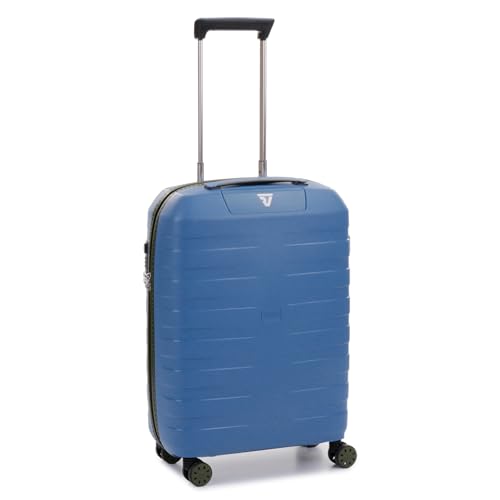 Valise cabine Roncato Box 55x40x20 cm rigide et légère couleur bleu d'océan