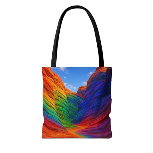 A Canyon Painted with Every Color of the Spectrum Premium Tote Bag with Reinforced Stitching2