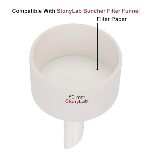 Image of stonylab Qualitative Filter Paper, 3-Box 74 mm Diameter Fast Speed Cellulose Filter Paper with 25 Micron Particle Retention Filtration Speed, Set of 3 x 100 Pcs