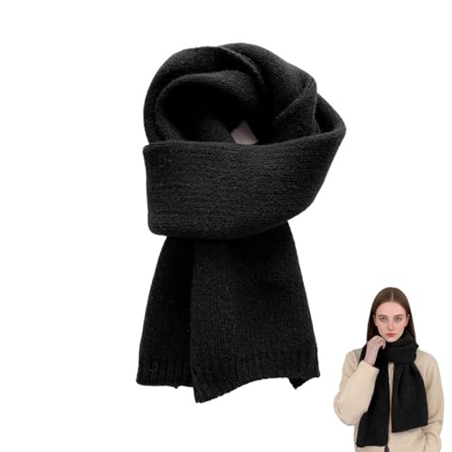 Kendwing Schal Schwarz,Damen Schal Winter 160 x 20 cm,Damenschal Winter,Schals für Damen