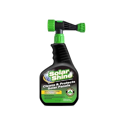 Solar Shine Glass Solar Panel Wash Cleaner & Protectant - Streak-Free Cleaning & Long Lasting Protection Against Dirt Pollen Biodegradable Formula Lavado y Protector de Paneles 1 Pack
