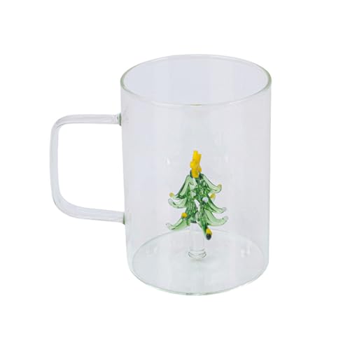 DABAIXIONG 3D Weihnachtsbaum Glasbecher mit Henkel
