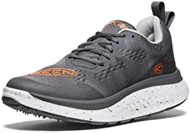 KEEN Men's WK400 Performance Breathable Walking Shoes, Steel Grey/Scarlet Ibis, 11 | Image 2