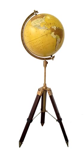 Calif International Vintage Antique Rotating Earth Globe With Adustable Tripod Stand, Diameter : 12 Inch, Height : 40 Inch