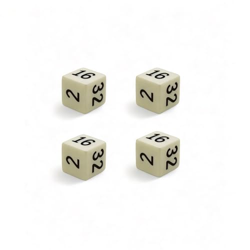 Backgammon Verdopplungswürfel (64), 4er-Set, Hochwertige Dopplerwürfel für Backgammon (Elfenbein)