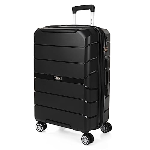 Jaslen - Maletas Medianas - Maleta Mediana 4 Ruedas, Maleta Viaje Mediana, Maletas De Viaje. Maletas De Viaje Grandes 23 Kilos. Candado Con Combinacion Tsa 161460, Negro Jaslen - Maletas Medianas - Maleta Mediana 4 Ruedas, Maleta Viaje Mediana, Maletas De Viaje. Maletas De Viaje Grandes 23 Kilos. Candado Con Combinacion Tsa 161460, Negro